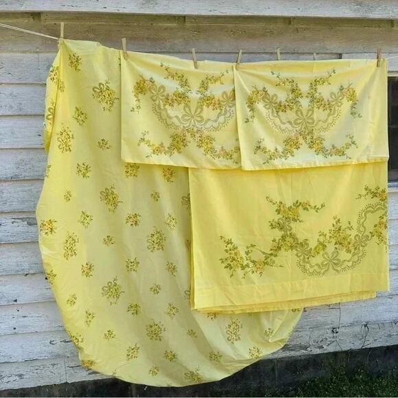 Vintage Tastemaker double set Sheet 50/50 Polyester Cotton Blend No Iron Muslin - Picture 1 of 5